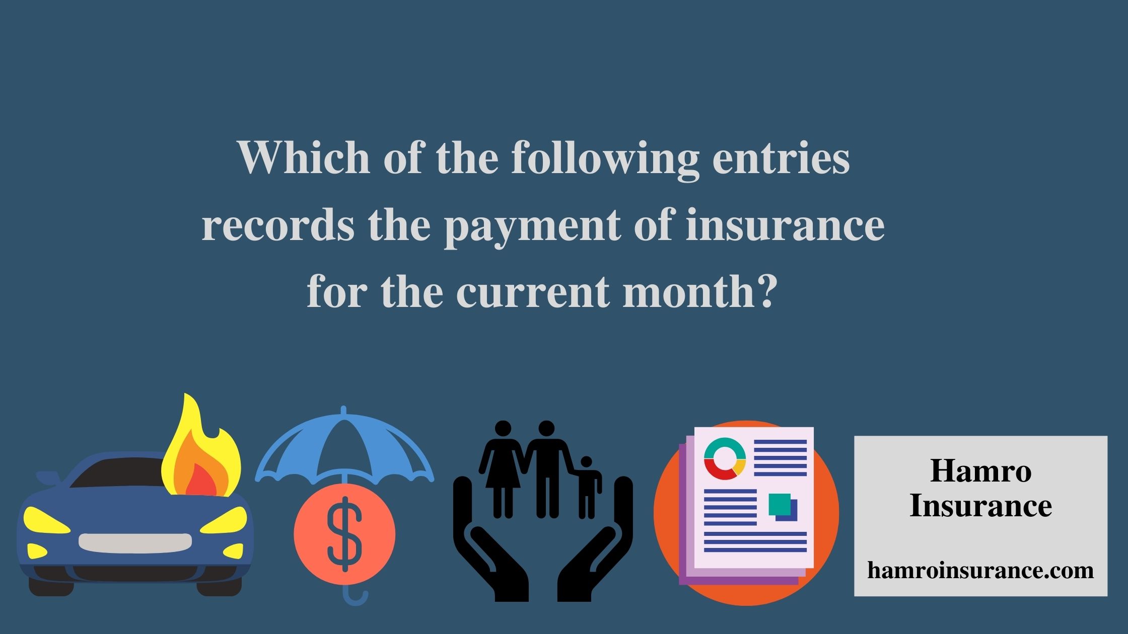 Which of the following entries records the payment of insurance for the current month?