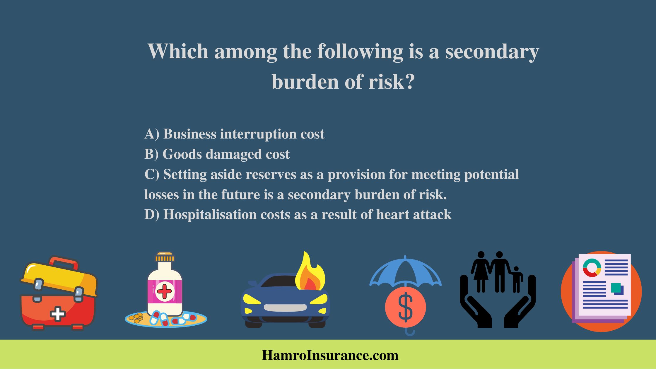 Which among the following is a secondary burden of risk?
