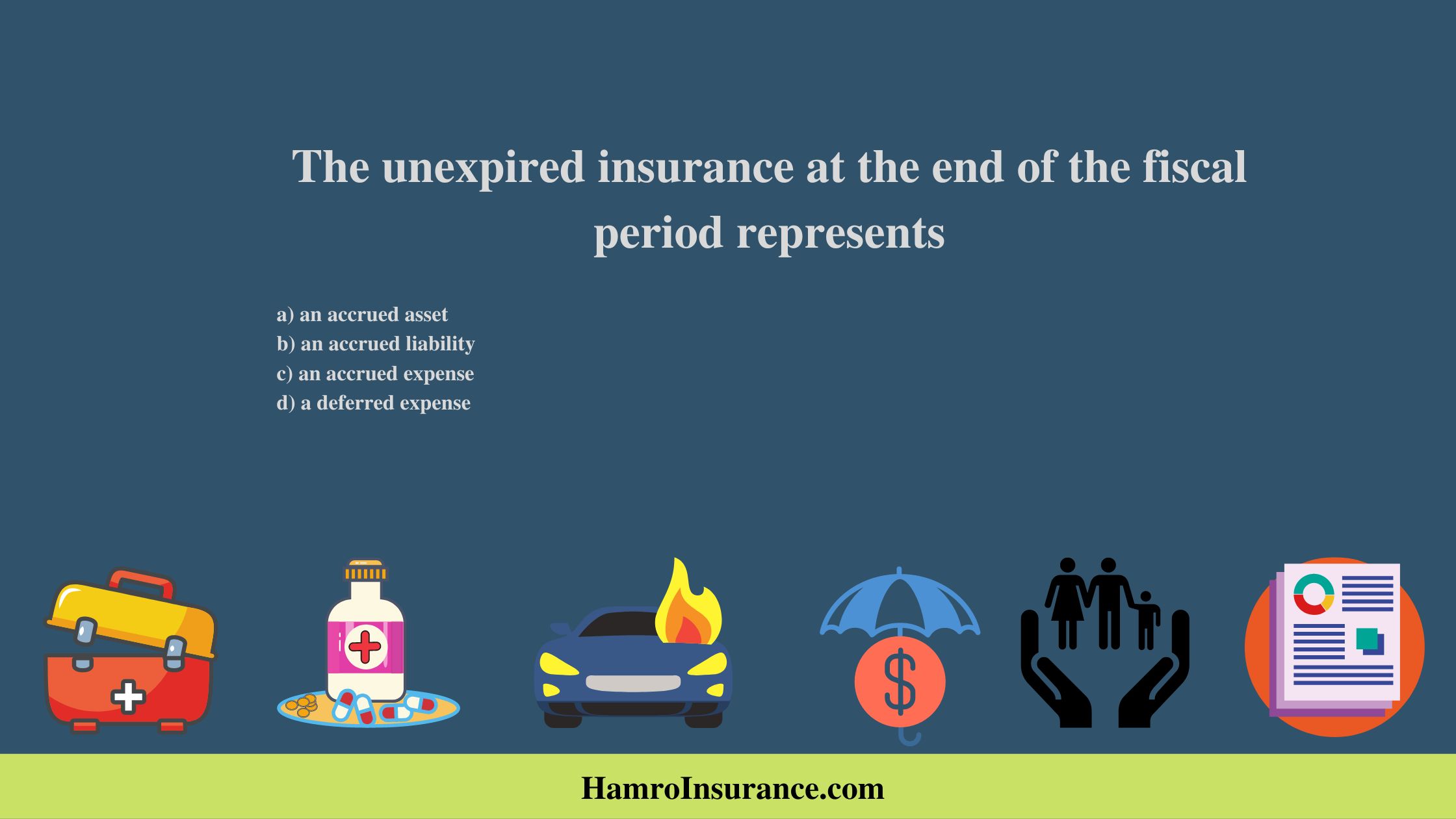 The unexpired insurance at the end of the fiscal period represents